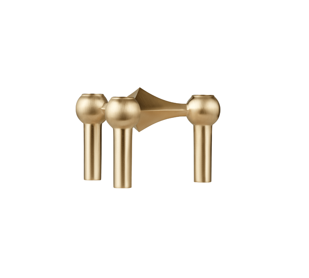 Nagel lysestage - børstet messing